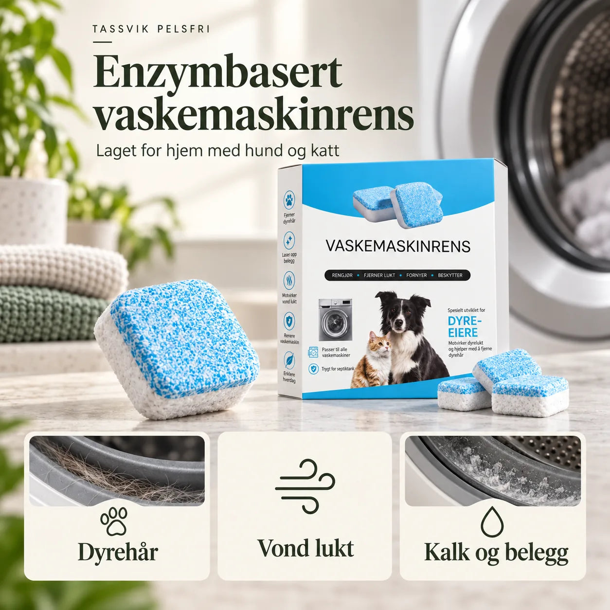 Enzymbasert vaskemaskinrens